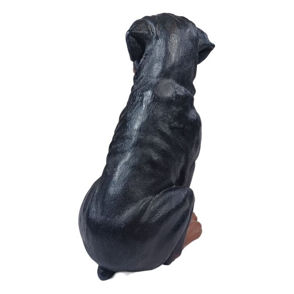 Vtg 12" Realistic Rottweiler Puppy Statue Figurine Glass Eyes Universal Statuary - Picture 6 of 11